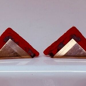 4 pair Shellie Bender earrings Modernist Sculptural Sterling silver 80's